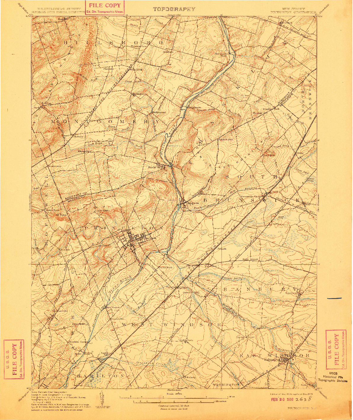 USGS 1:62500-SCALE QUADRANGLE FOR PRINCETON, NJ 1906