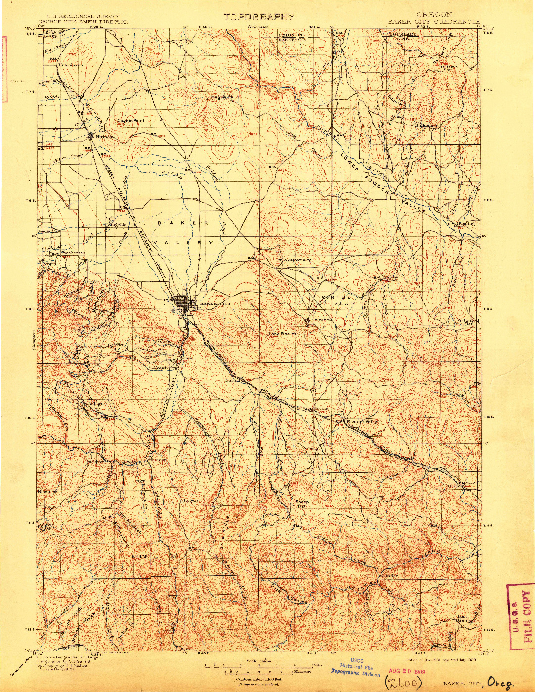 USGS 1:125000-SCALE QUADRANGLE FOR BAKER CITY, OR 1901
