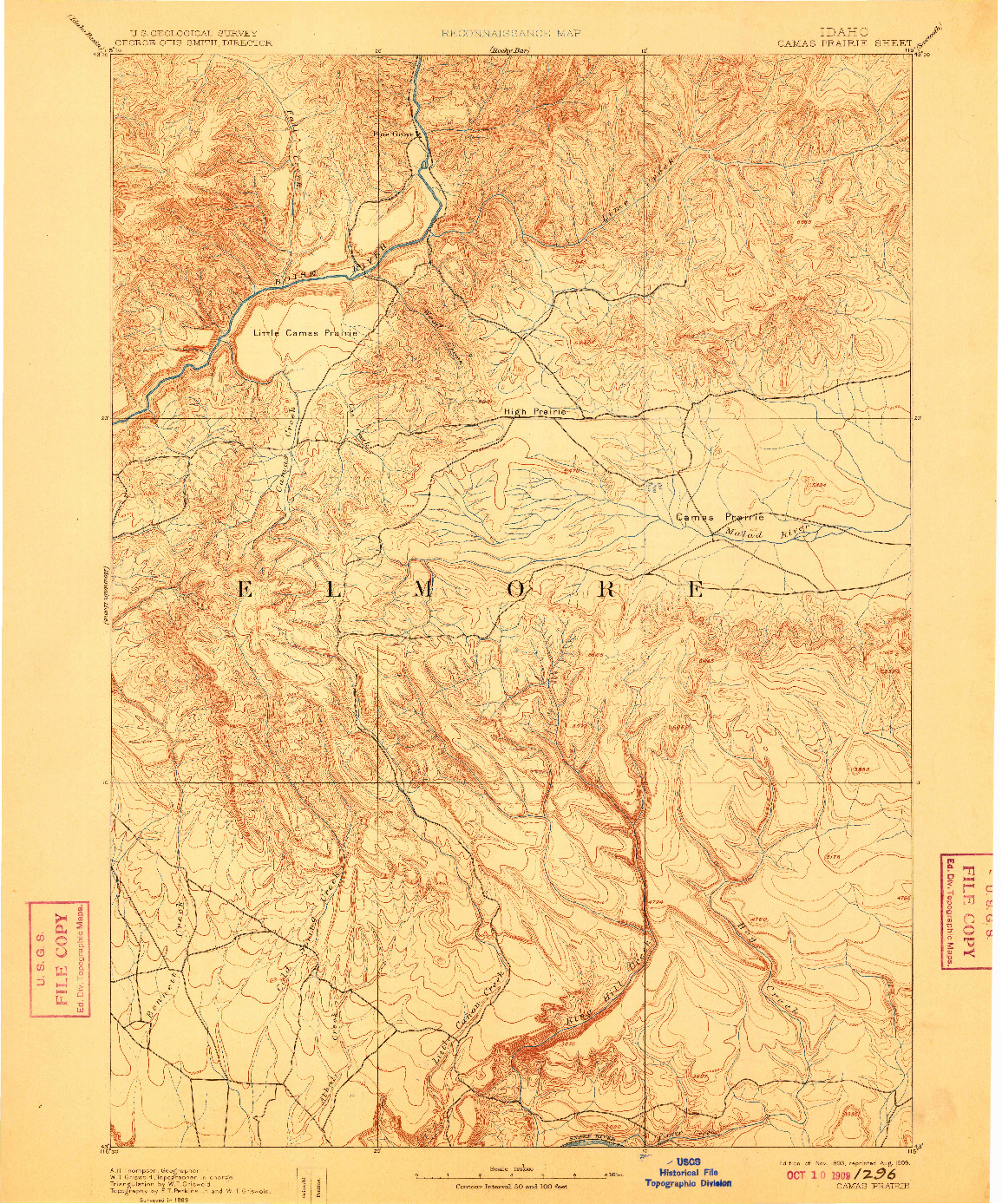 USGS 1:125000-SCALE QUADRANGLE FOR CAMAS PRAIRIE, ID 1893