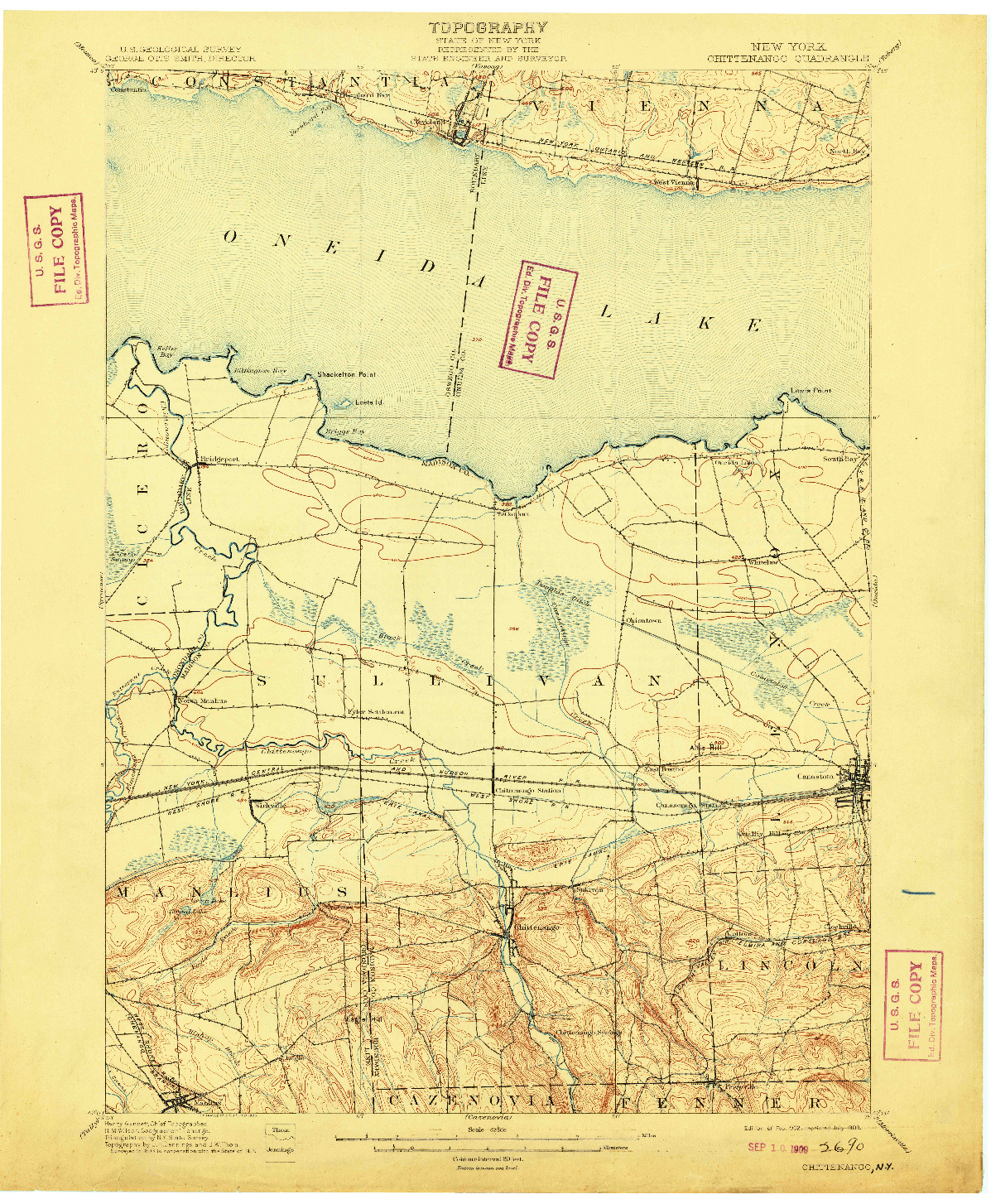 USGS 1:62500-SCALE QUADRANGLE FOR CHITTENANGO, NY 1902