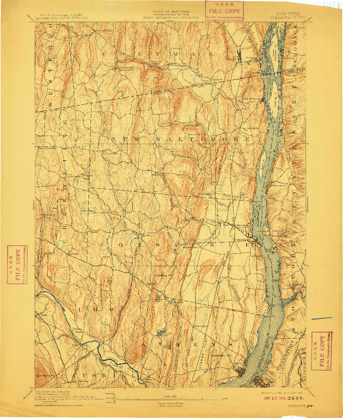 USGS 1:62500-SCALE QUADRANGLE FOR COXSACKIE, NY 1894