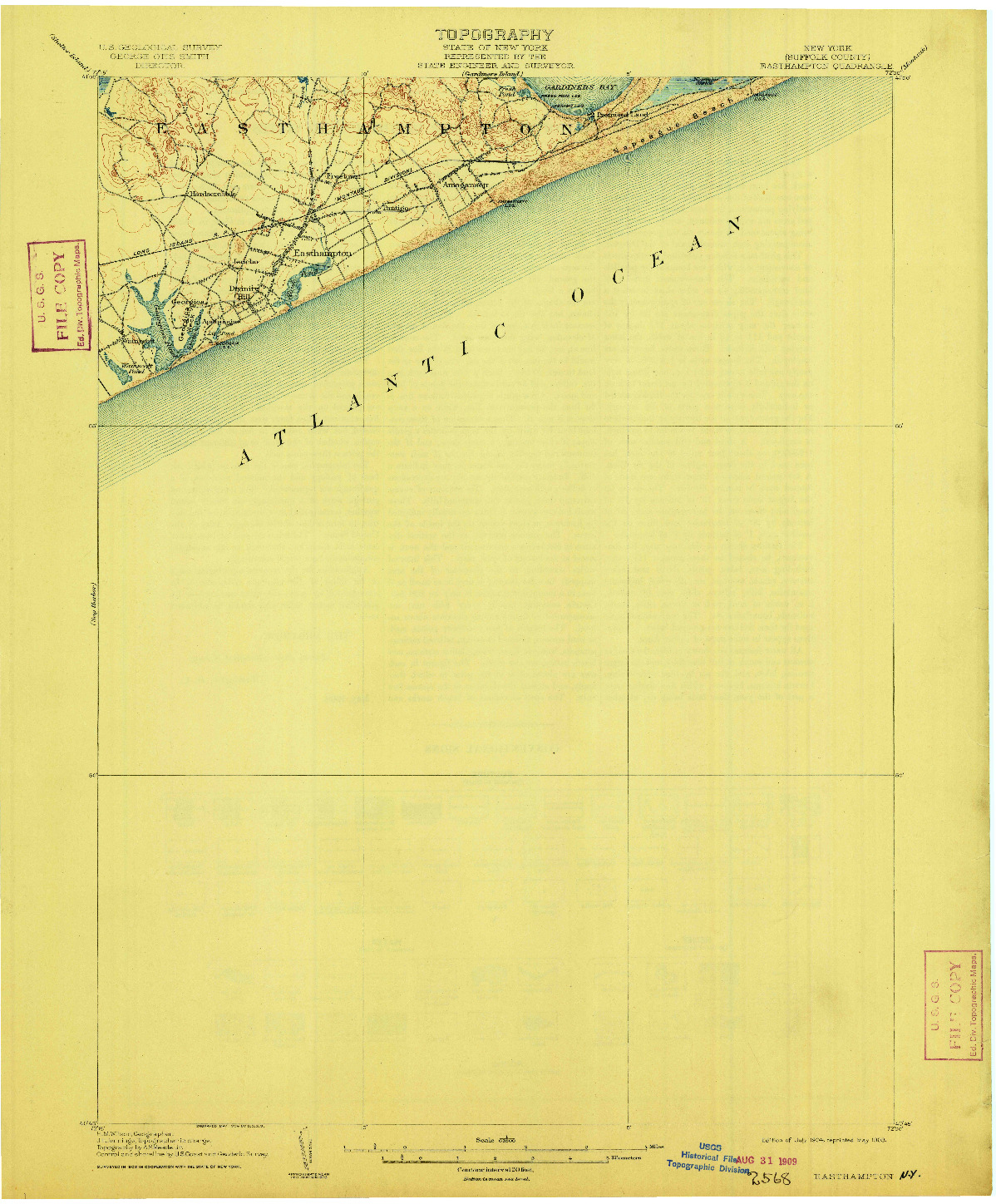 USGS 1:62500-SCALE QUADRANGLE FOR EASTHAMPTON, NY 1904