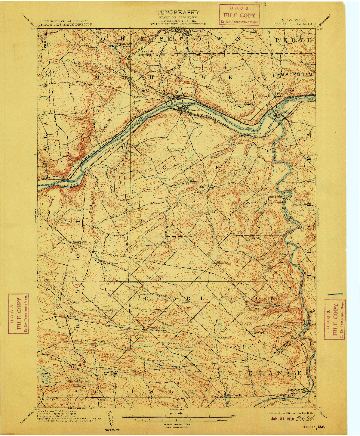 USGS 1:62500-SCALE QUADRANGLE FOR FONDA, NY 1902