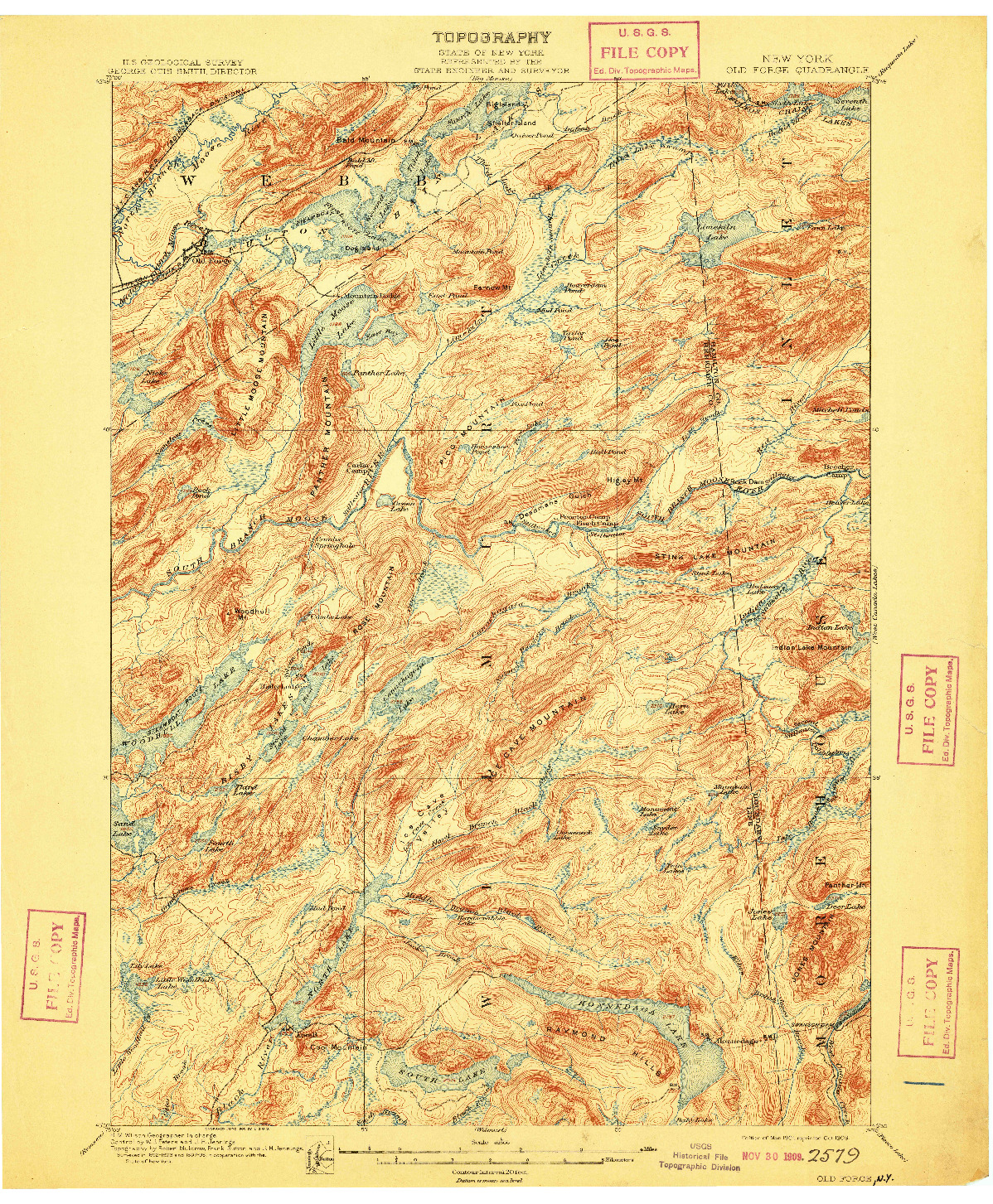 USGS 1:62500-SCALE QUADRANGLE FOR OLD FORGE, NY 1901