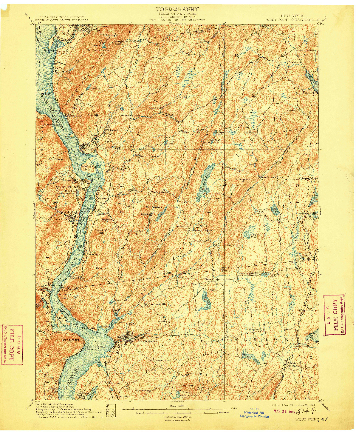 USGS 1:62500-SCALE QUADRANGLE FOR WEST POINT, NY 1901