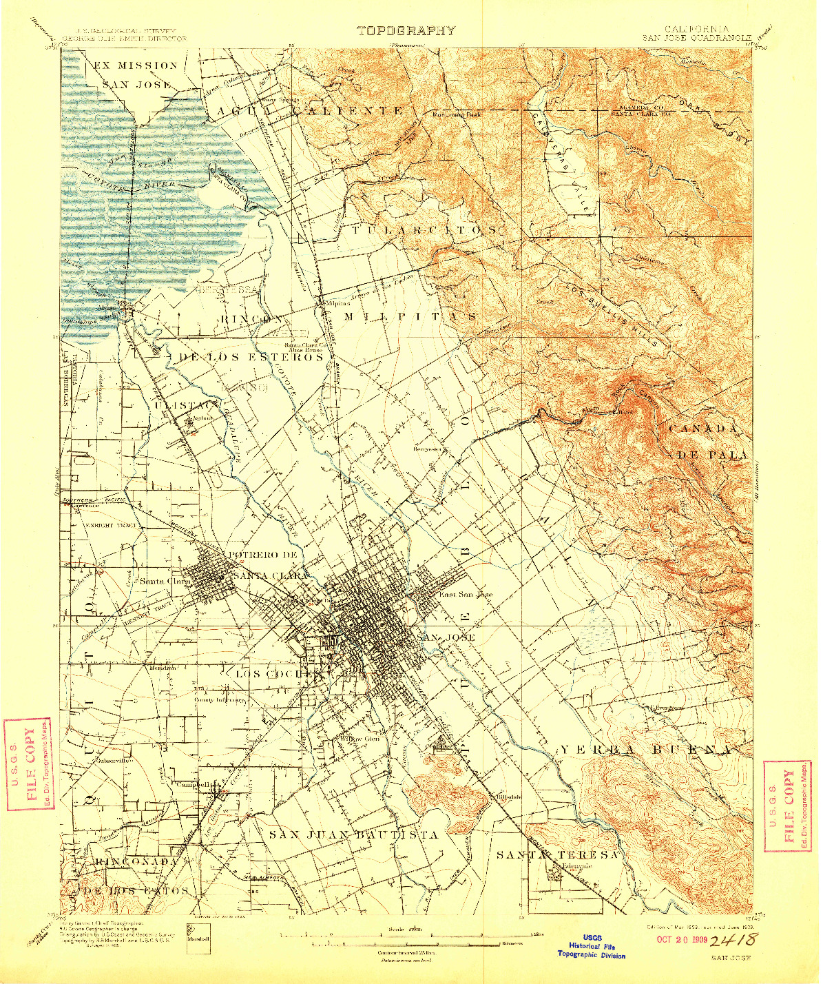 USGS 1:62500-SCALE QUADRANGLE FOR SAN JOSE, CA 1899