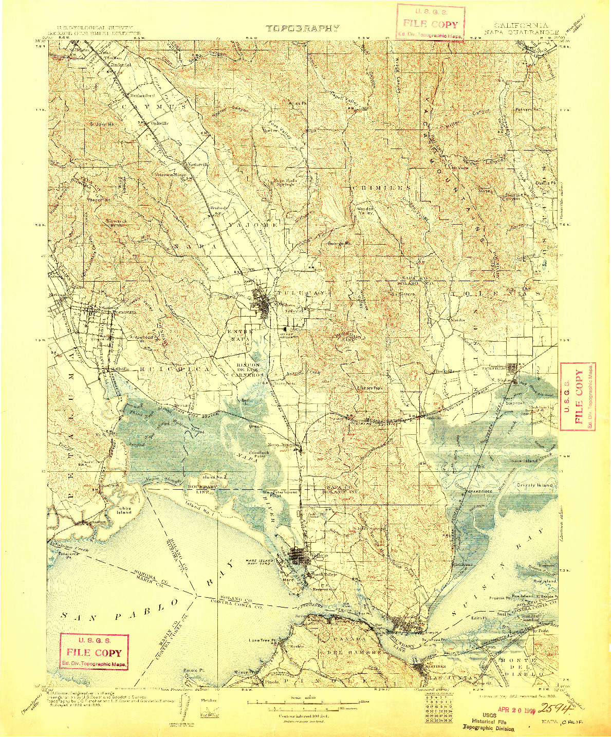 USGS 1:125000-SCALE QUADRANGLE FOR NAPA, CA 1902