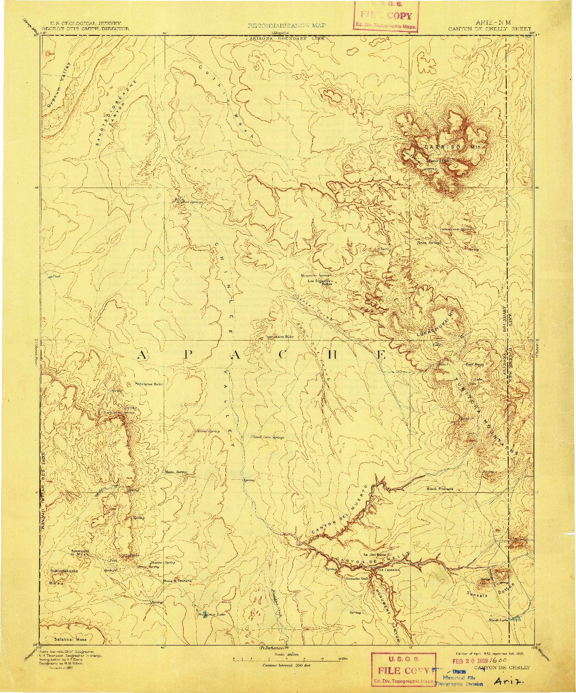 USGS 1:250000-SCALE QUADRANGLE FOR CANYON DE CHELLY, AZ 1892