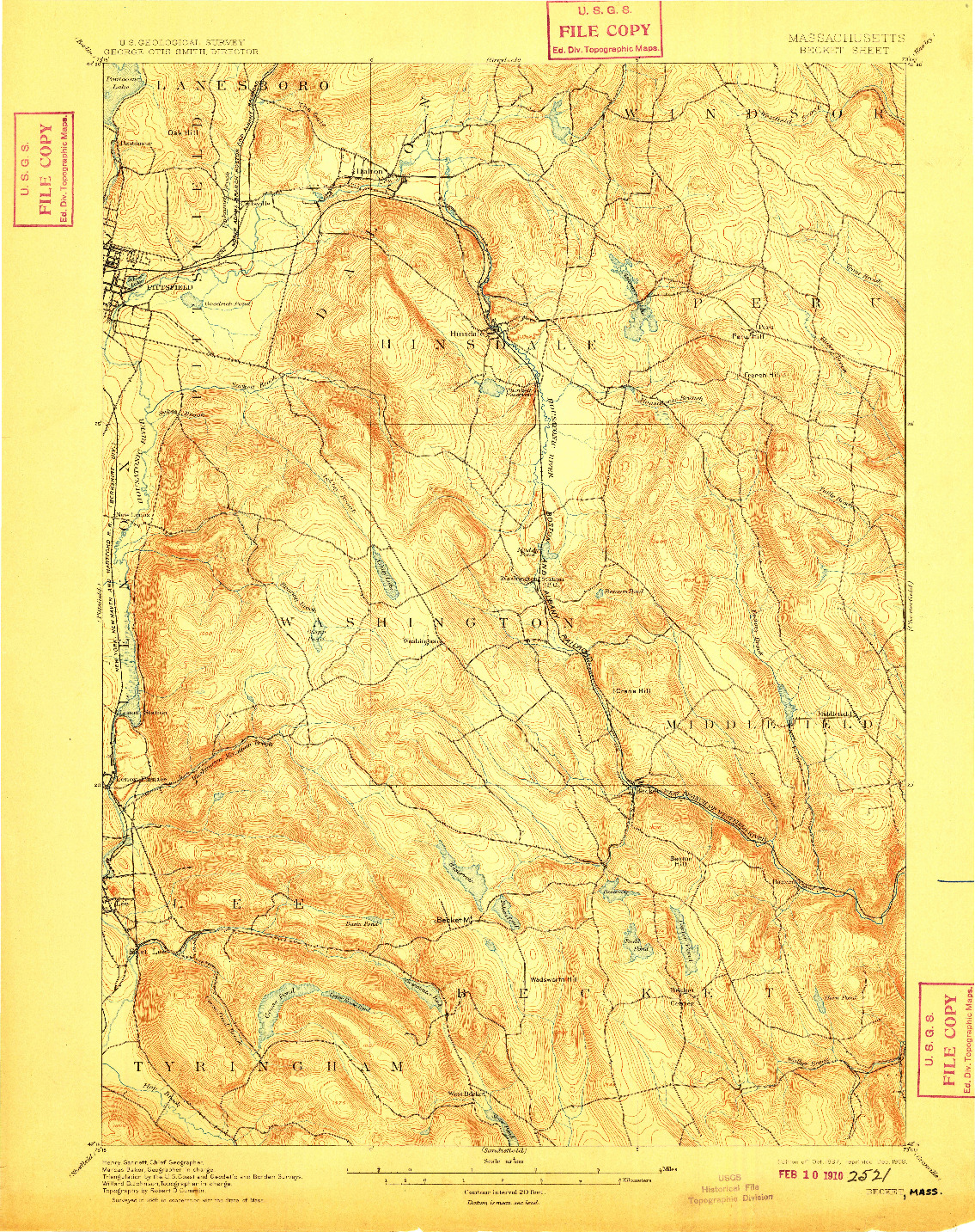 USGS 1:62500-SCALE QUADRANGLE FOR BECKET, MA 1897