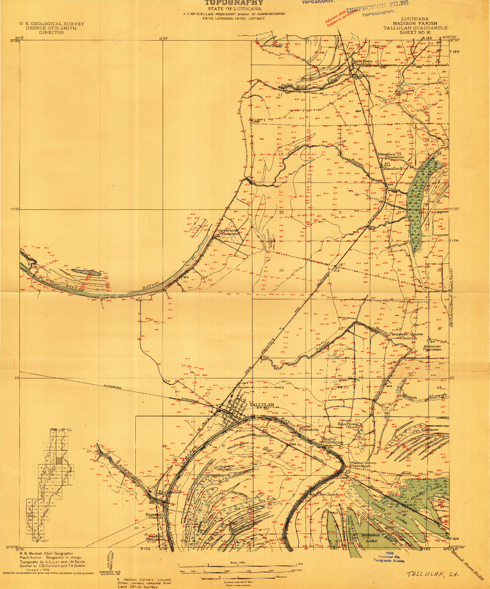 USGS 1:24000-SCALE QUADRANGLE FOR TALLULAH, LA 1909