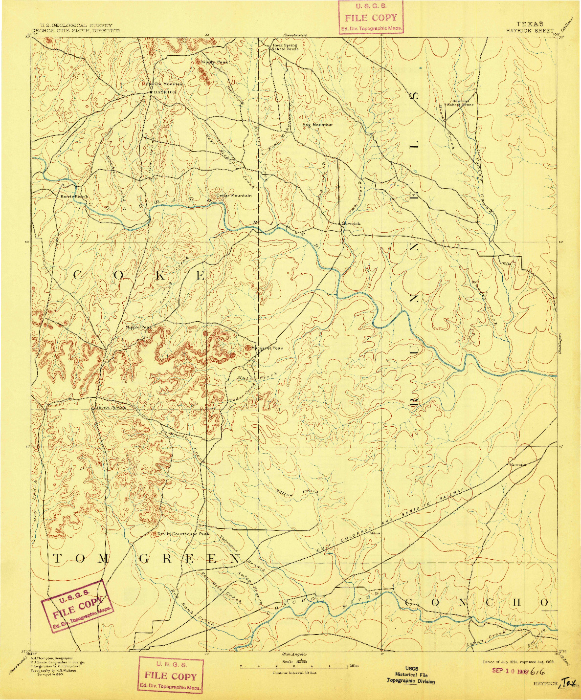 USGS 1:125000-SCALE QUADRANGLE FOR HAYRICK, TX 1894