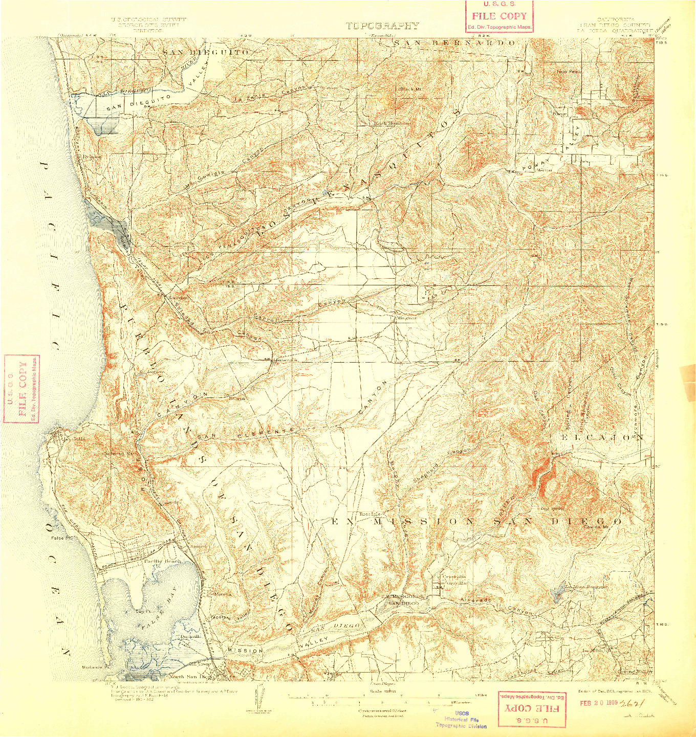 USGS 1:62500-SCALE QUADRANGLE FOR LA JOLLA, CA 1903