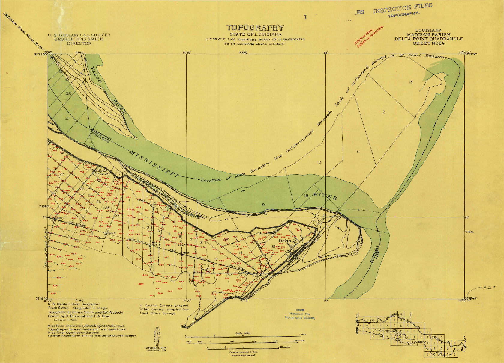 USGS 1:24000-SCALE QUADRANGLE FOR DELTA POINT, LA 1909