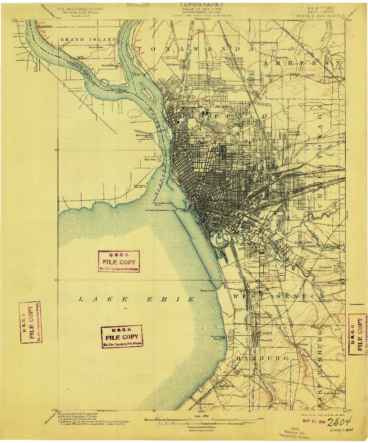 USGS 1:62500-SCALE QUADRANGLE FOR BUFFALO, NY 1901