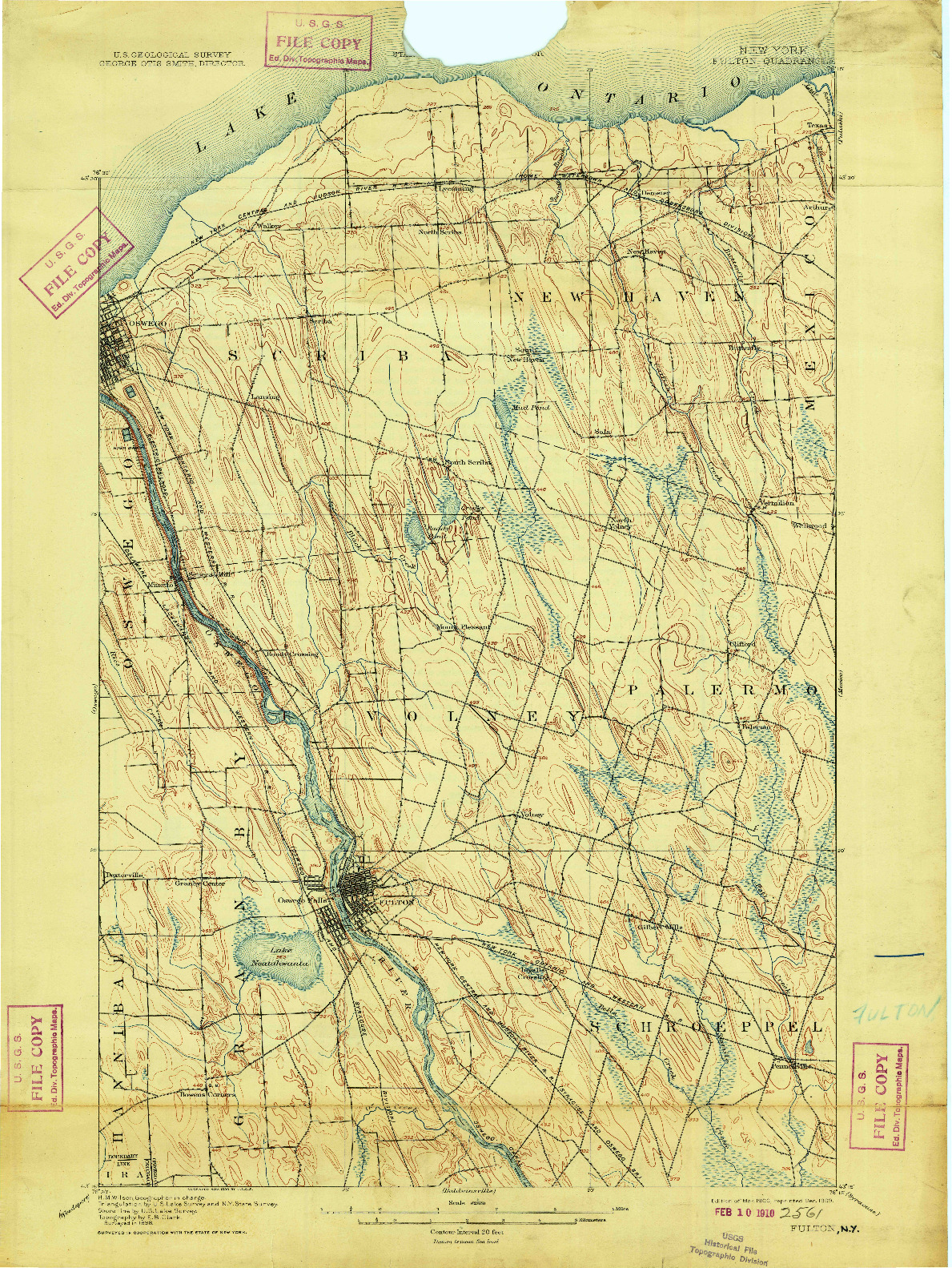 USGS 1:62500-SCALE QUADRANGLE FOR FULTON, NY 1900