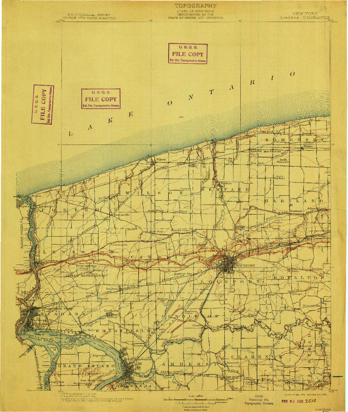 USGS 1:125000-SCALE QUADRANGLE FOR NIAGARA, NY 1899