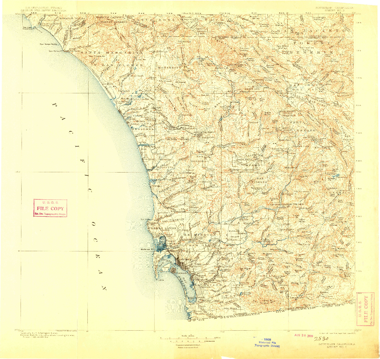 USGS 1:250000-SCALE QUADRANGLE FOR SOUTHERN CALIFORNIA SHEET NO. 2, CA 1904