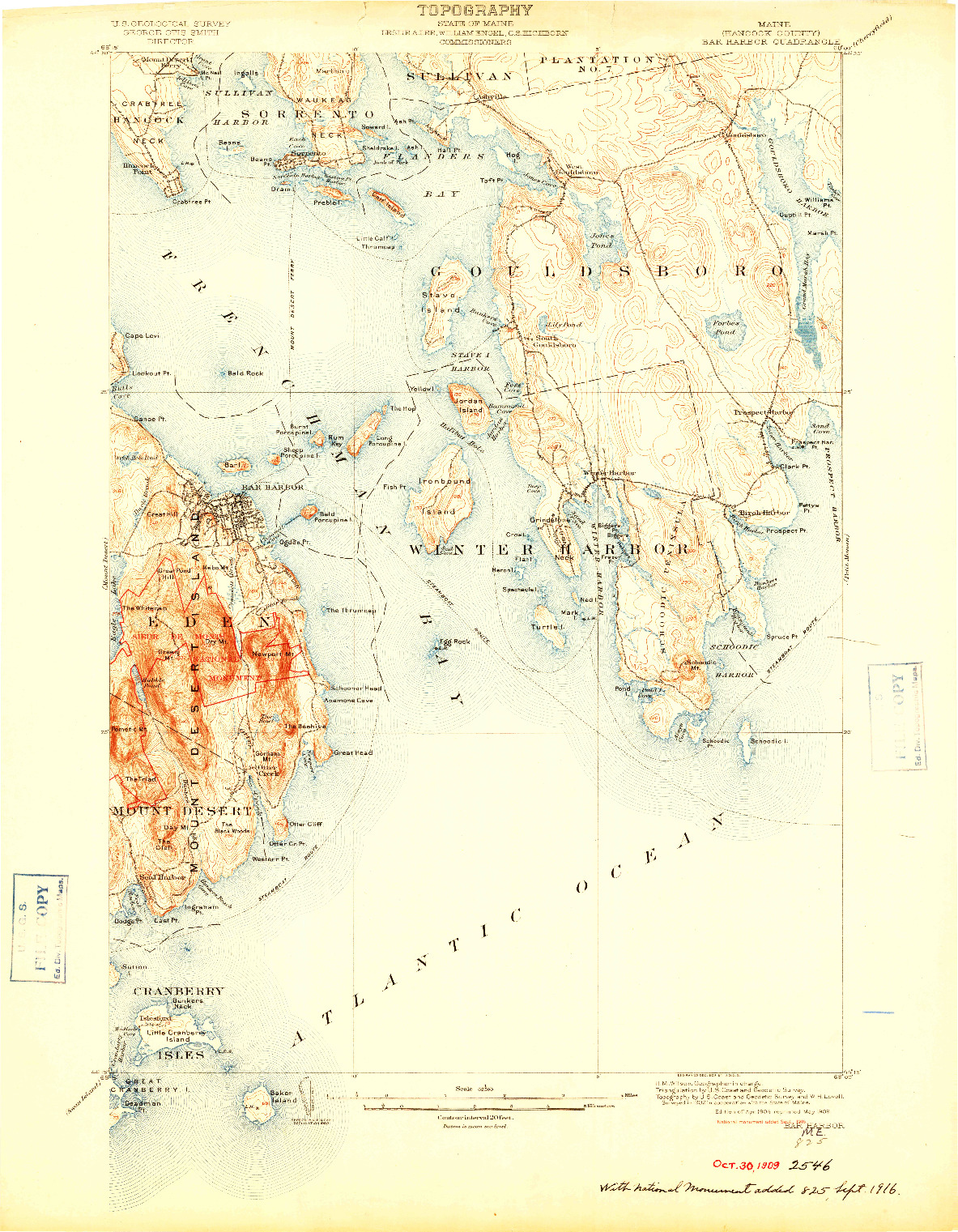 USGS 1:62500-SCALE QUADRANGLE FOR BAR HARBOR, ME 1904