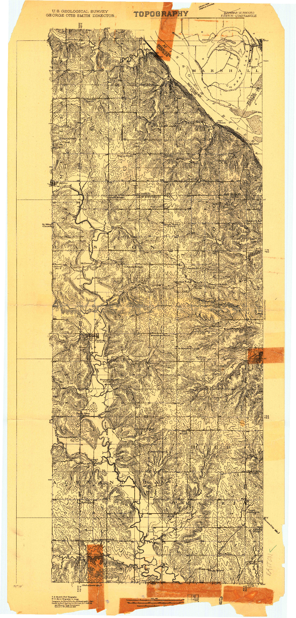 USGS 1:48000-SCALE QUADRANGLE FOR EASTON, KS 1909