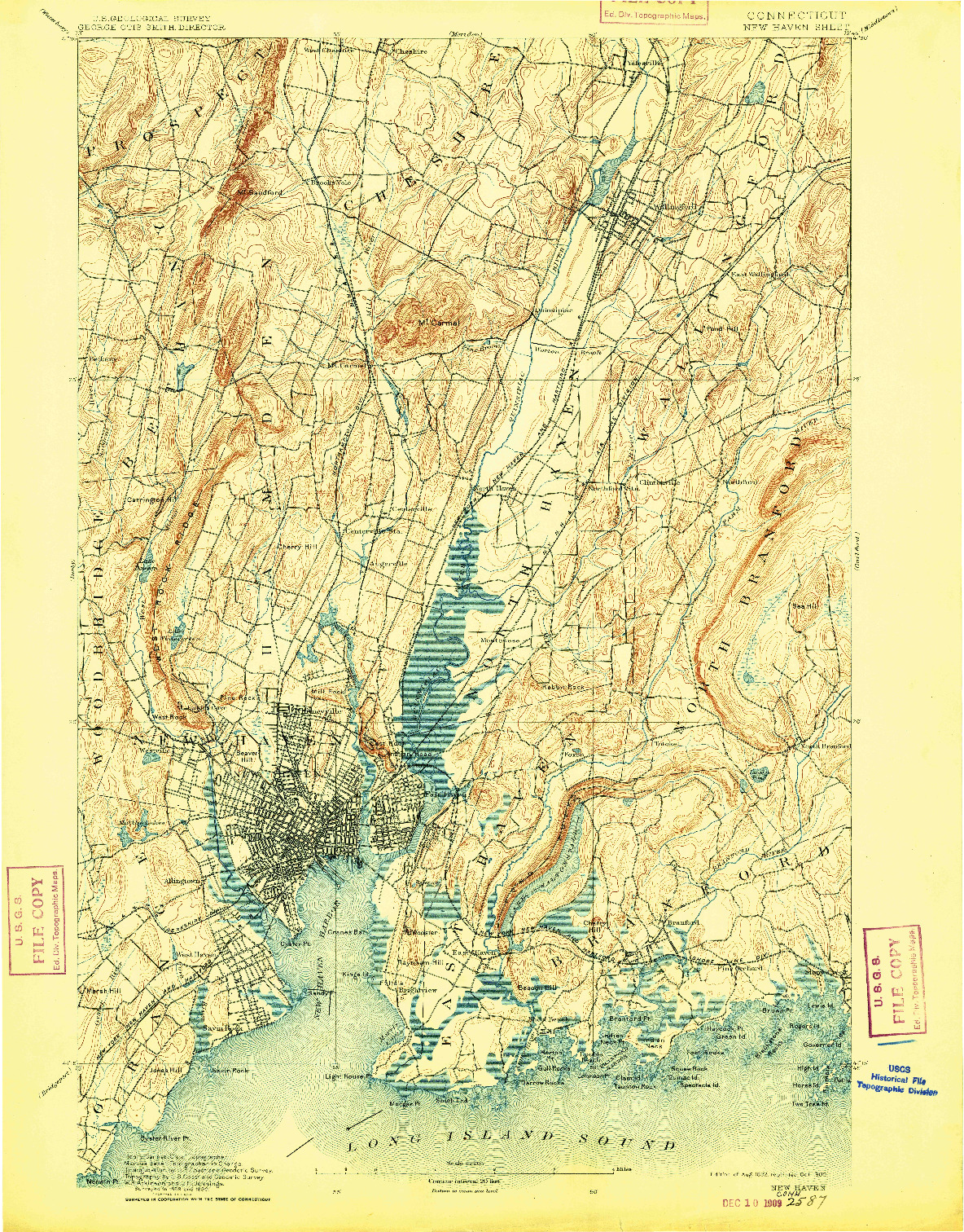 USGS 1:62500-SCALE QUADRANGLE FOR NEW HAVEN, CT 1892