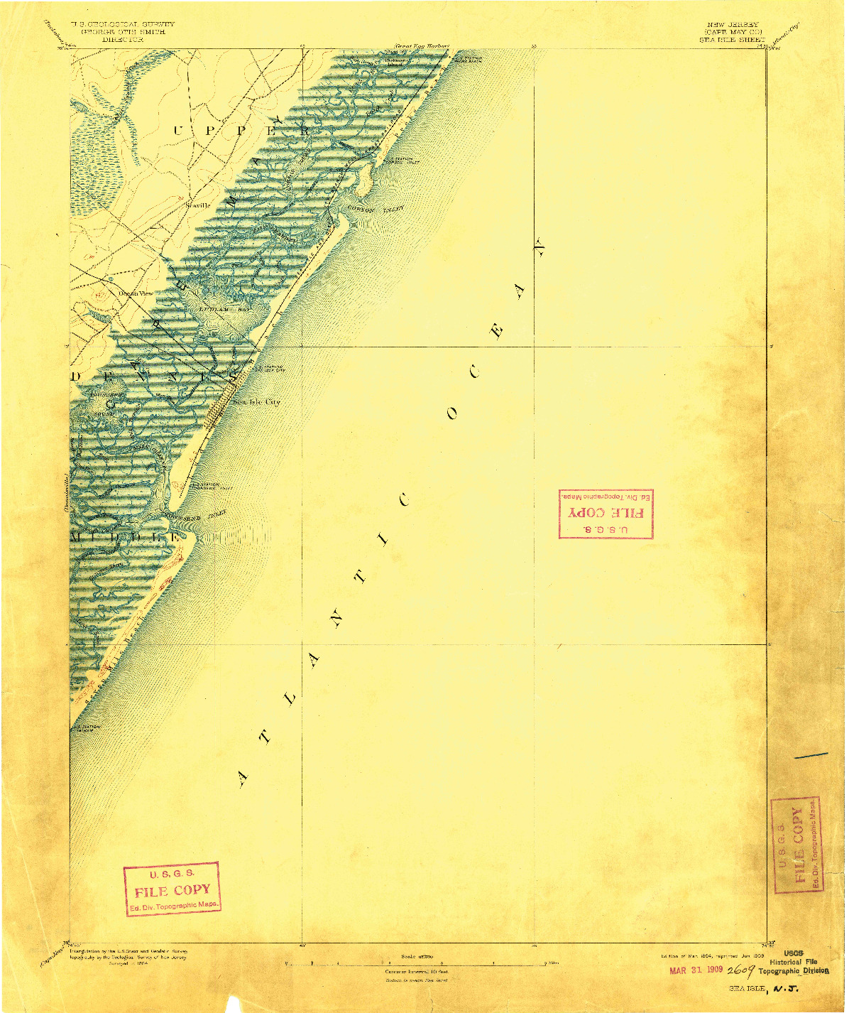 USGS 1:62500-SCALE QUADRANGLE FOR SEA ISLE, NJ 1894