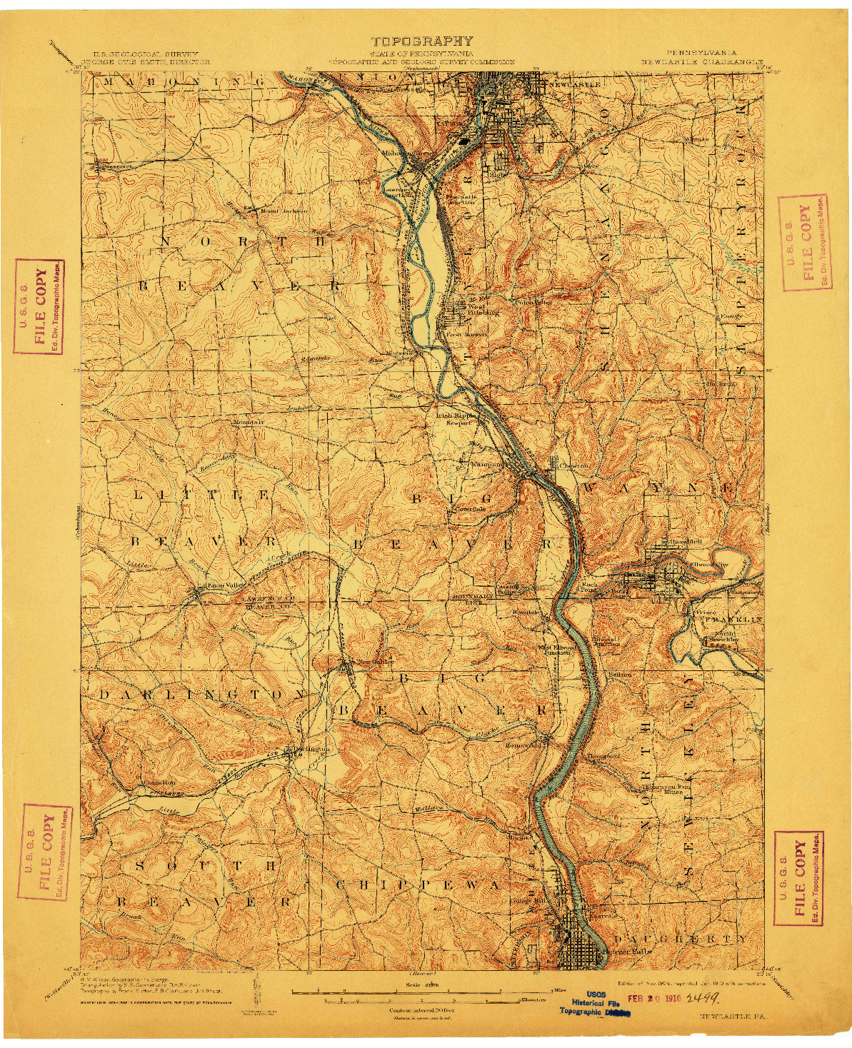 USGS 1:62500-SCALE QUADRANGLE FOR NEWCASTLE, PA 1904