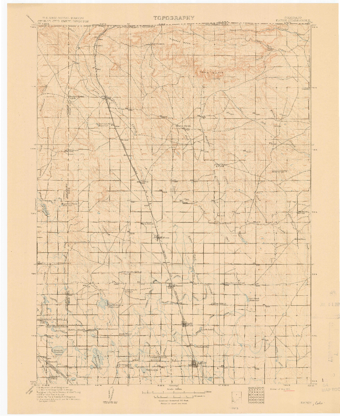 USGS 1:125000-SCALE QUADRANGLE FOR EATON, CO 1910