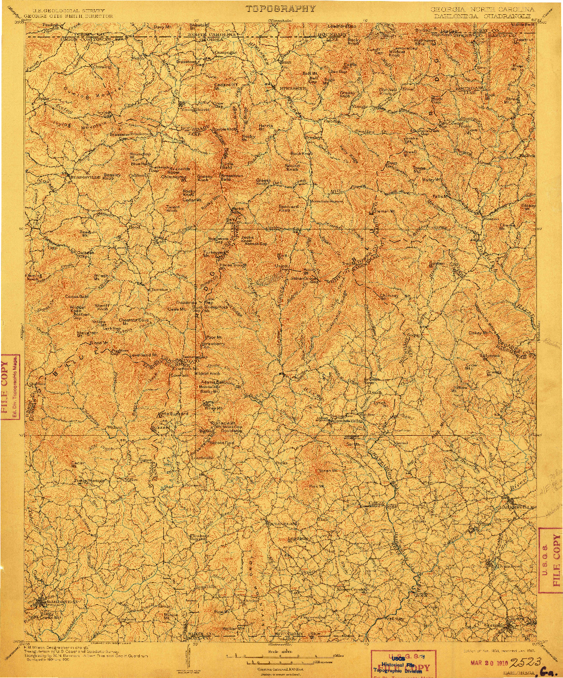 USGS 1:125000-SCALE QUADRANGLE FOR DAHLONEGA, GA 1903