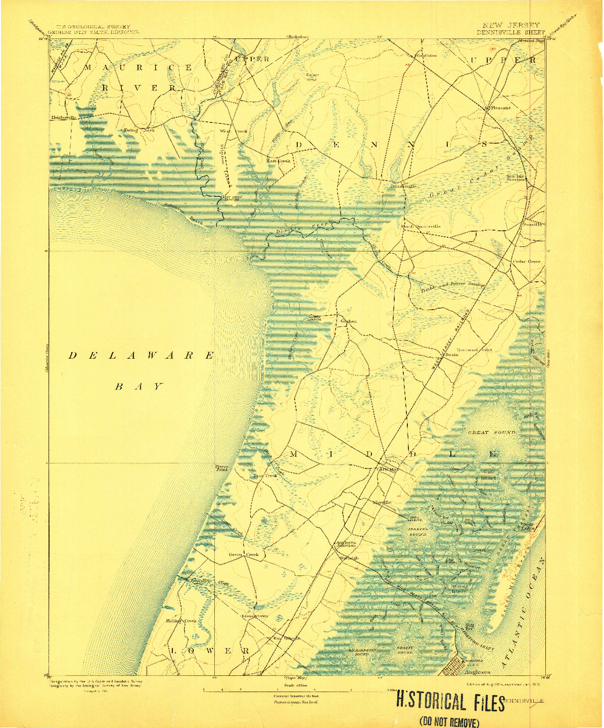 USGS 1:62500-SCALE QUADRANGLE FOR DENNISVILLE, NJ 1894