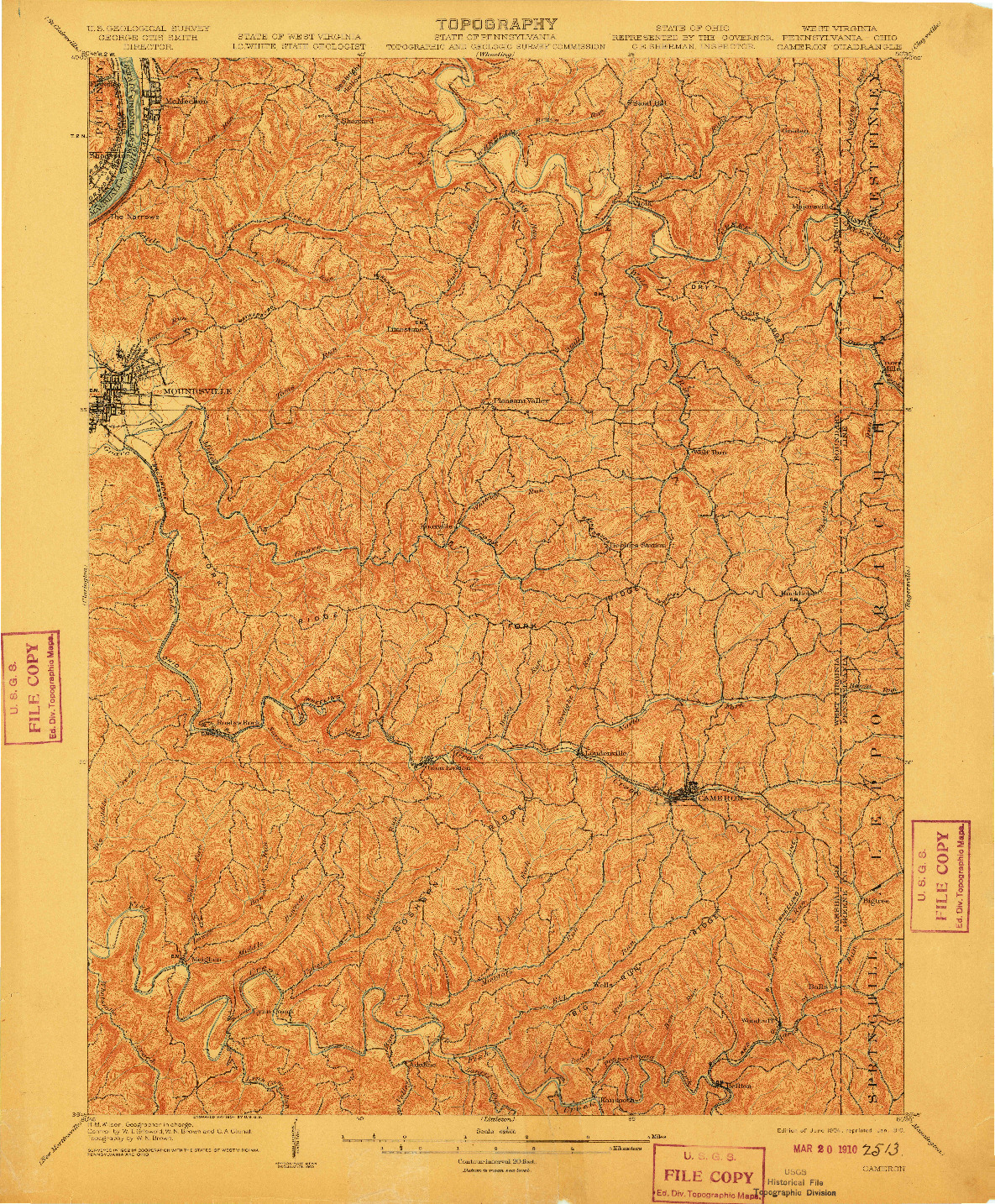 USGS 1:62500-SCALE QUADRANGLE FOR CAMERON, WV 1904