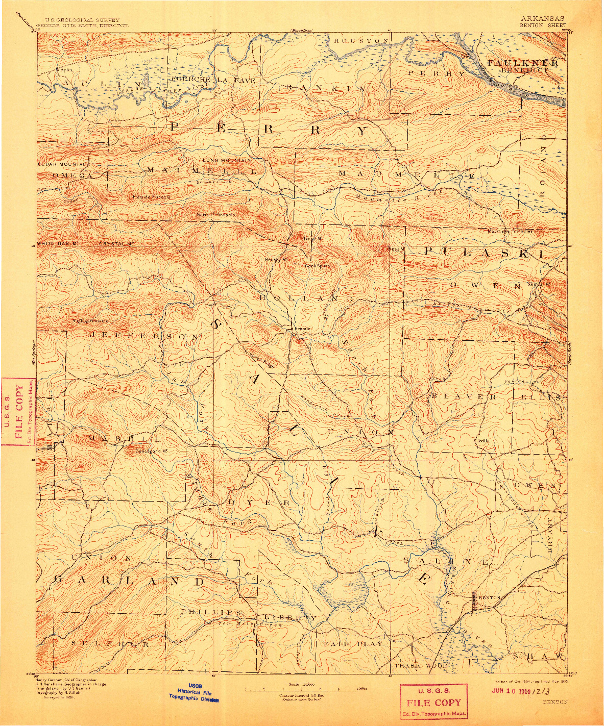 USGS 1:125000-SCALE QUADRANGLE FOR BENTON, AR 1894