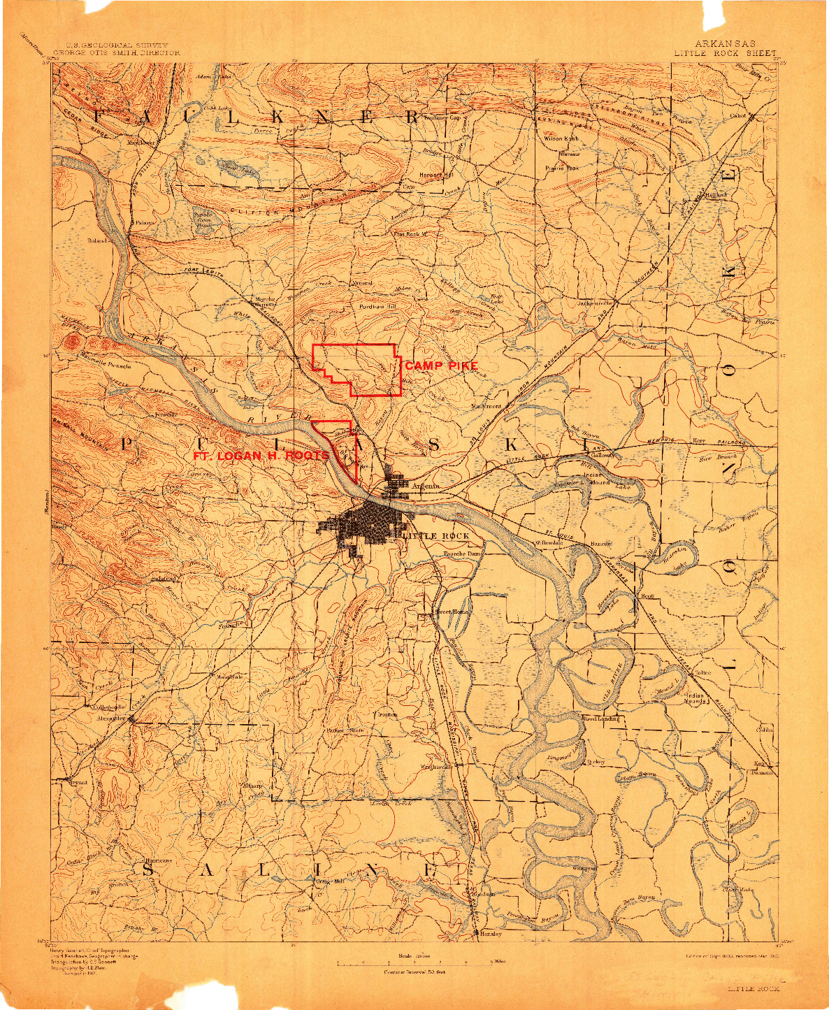USGS 1:125000-SCALE QUADRANGLE FOR LITTLE ROCK, AR 1893