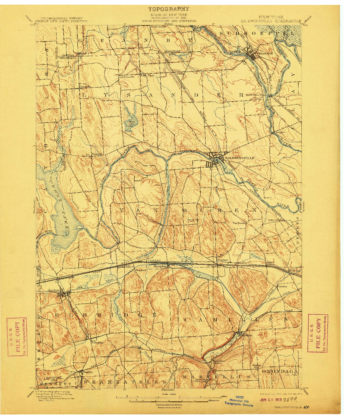 USGS 1:62500-SCALE QUADRANGLE FOR BALDWINSVILLE, NY 1900