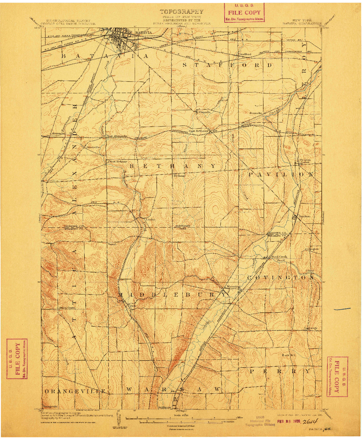 USGS 1:62500-SCALE QUADRANGLE FOR BATAVIA, NY 1904