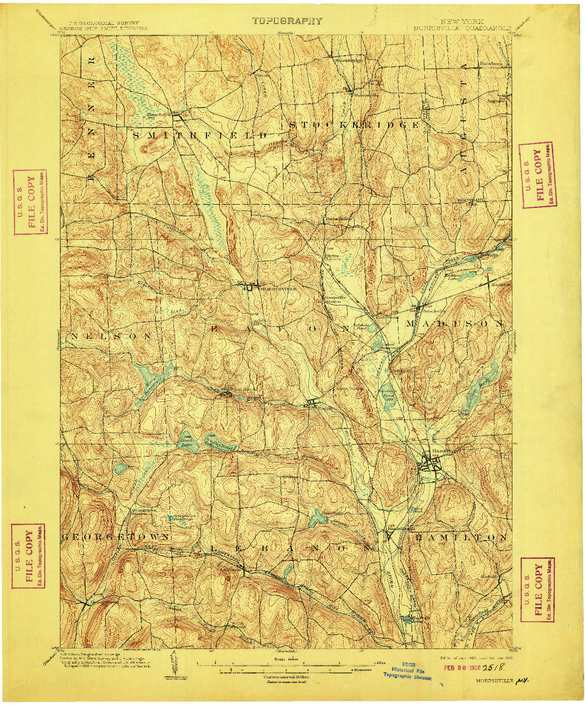 USGS 1:62500-SCALE QUADRANGLE FOR MORRISVILLE, NY 1902