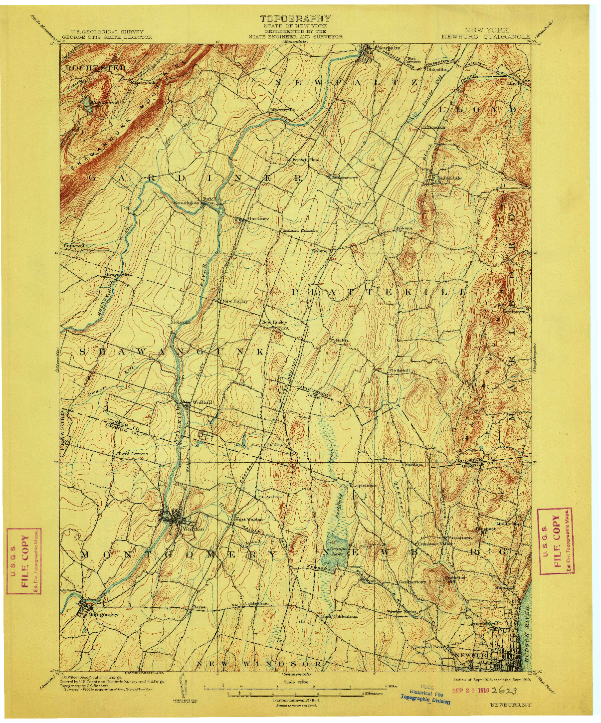 USGS 1:62500-SCALE QUADRANGLE FOR NEWBURG, NY 1903