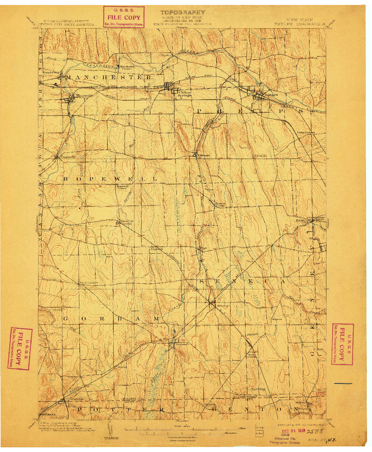 USGS 1:62500-SCALE QUADRANGLE FOR PHELPS, NY 1902