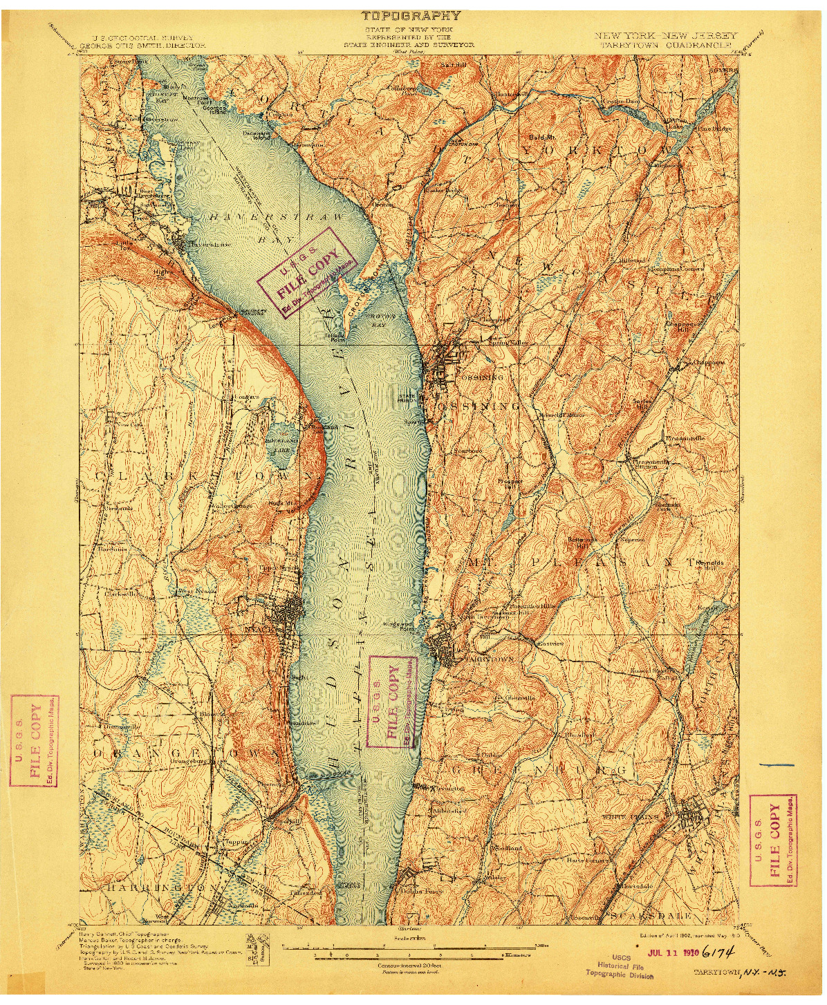 USGS 1:62500-SCALE QUADRANGLE FOR TARRYTOWN, NY 1902