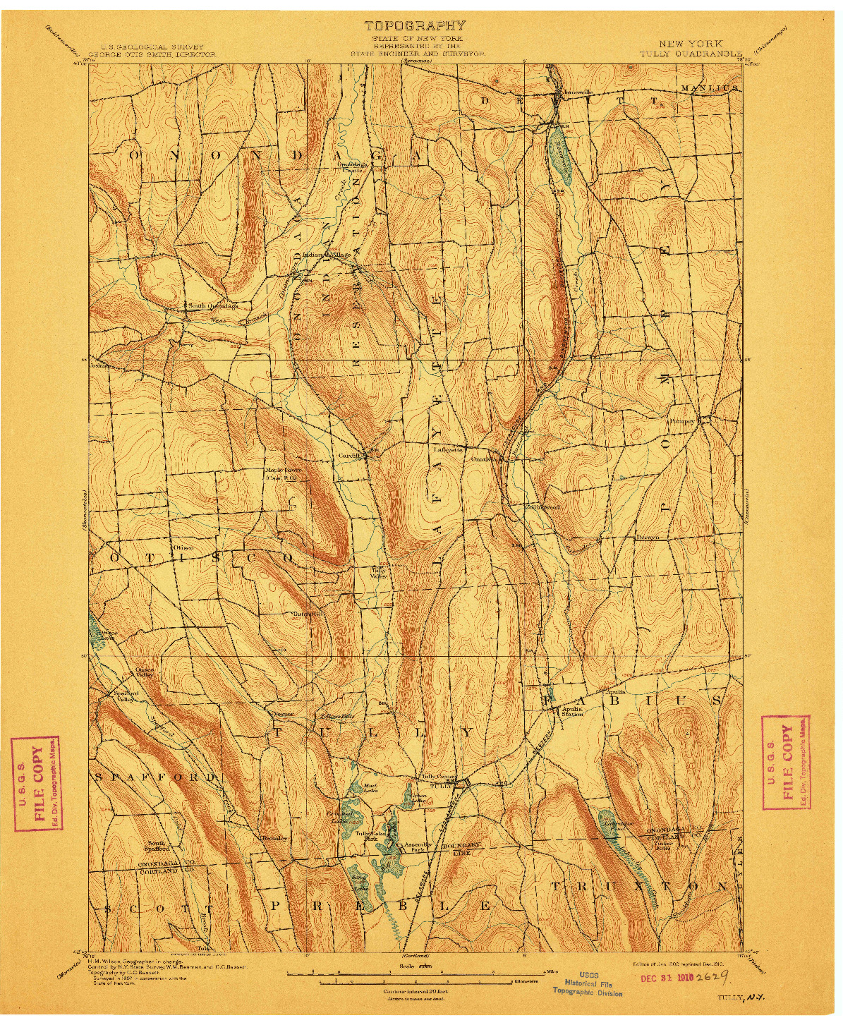 USGS 1:62500-SCALE QUADRANGLE FOR TULLY, NY 1900