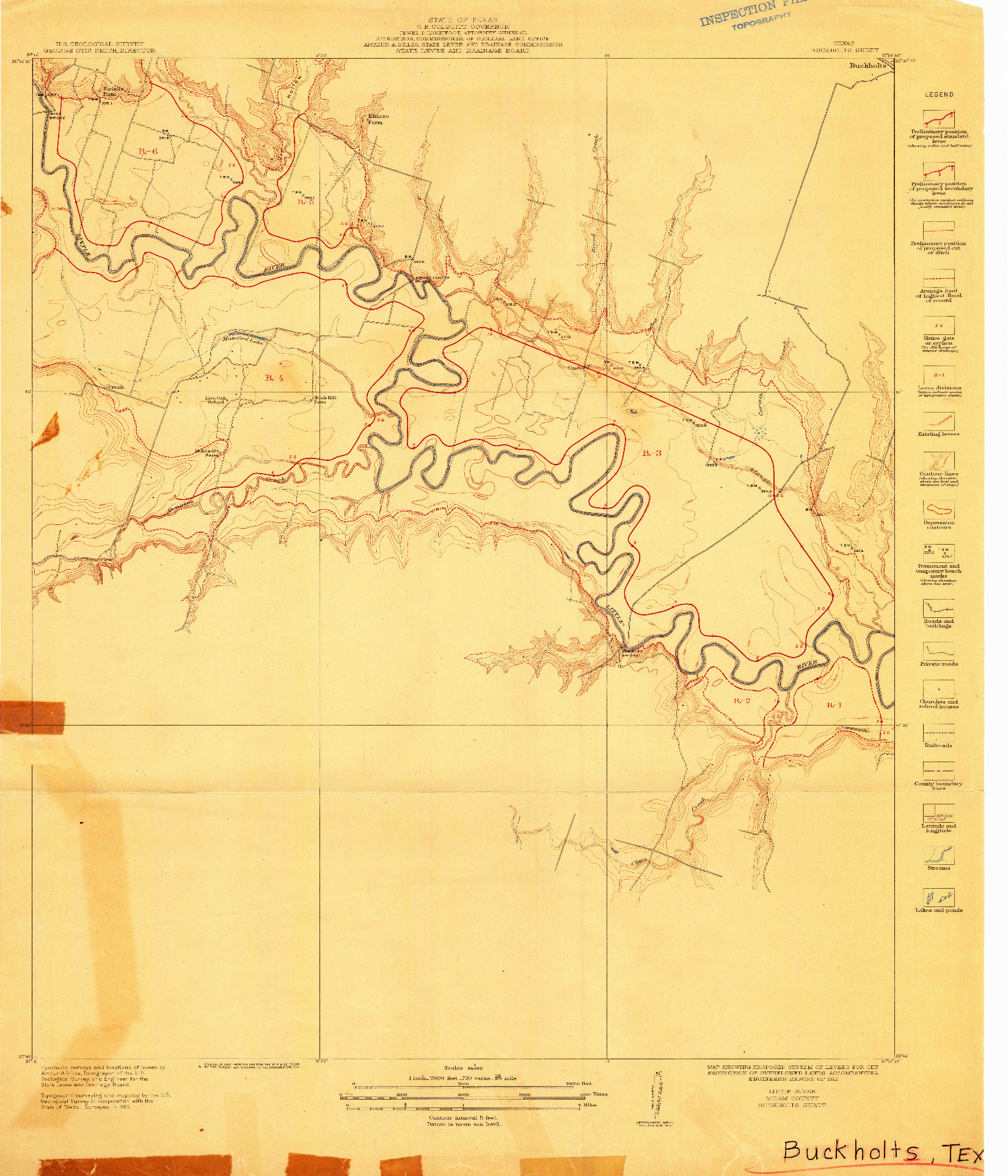 USGS 1:24000-SCALE QUADRANGLE FOR LITTLE RIVER, TX 1910