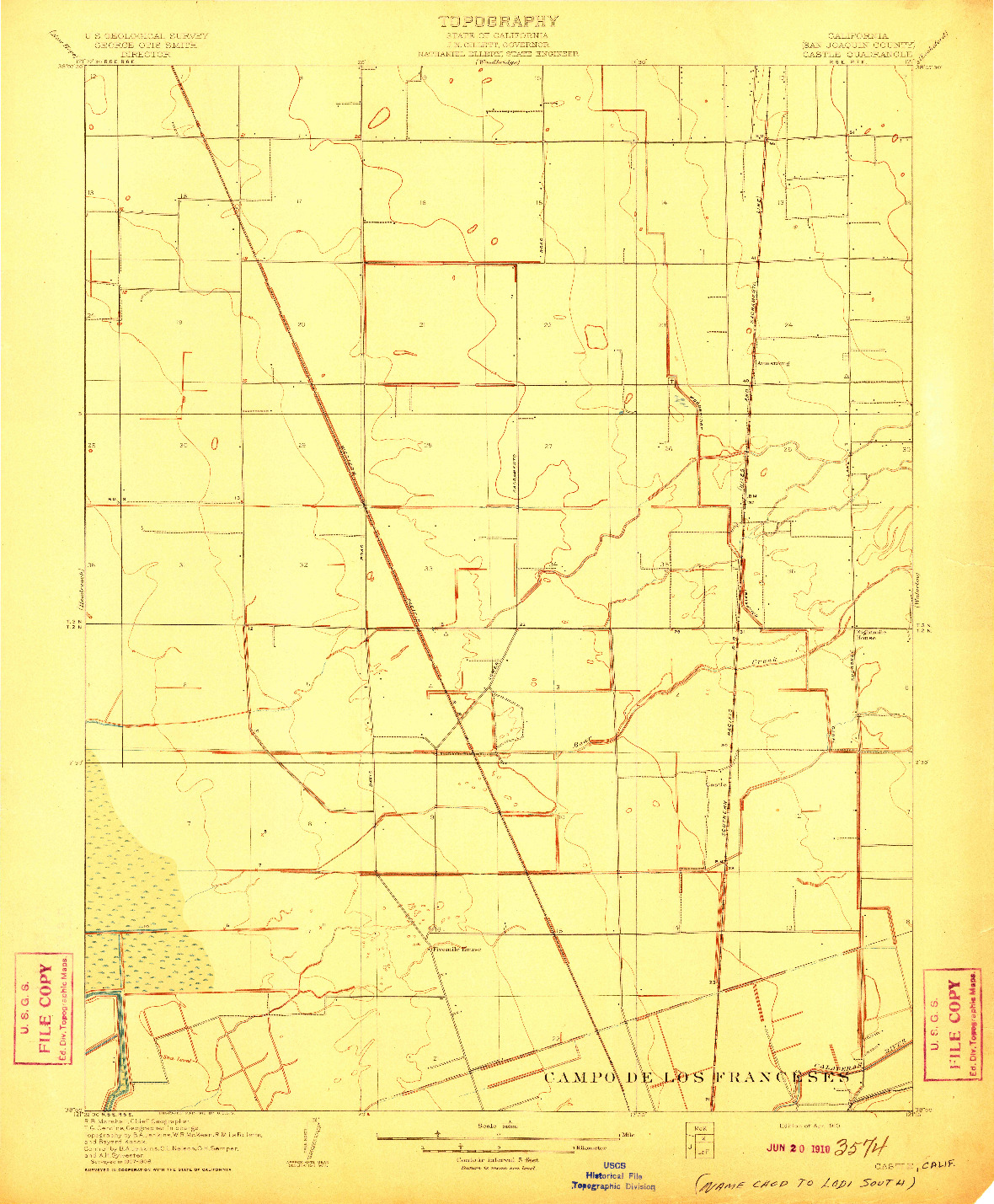 USGS 1:31680-SCALE QUADRANGLE FOR CASTLE, CA 1910