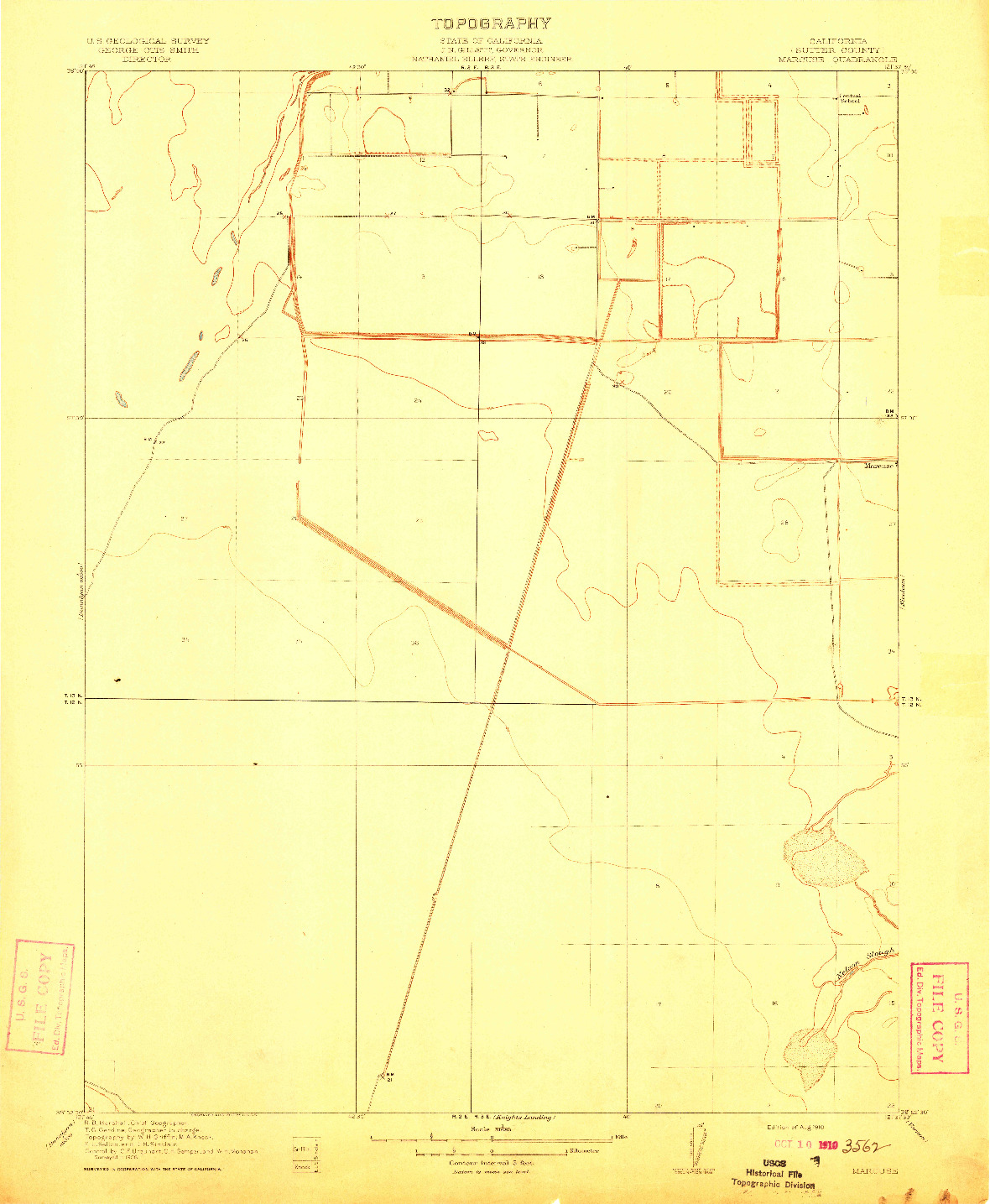 USGS 1:31680-SCALE QUADRANGLE FOR MARCUSE, CA 1910