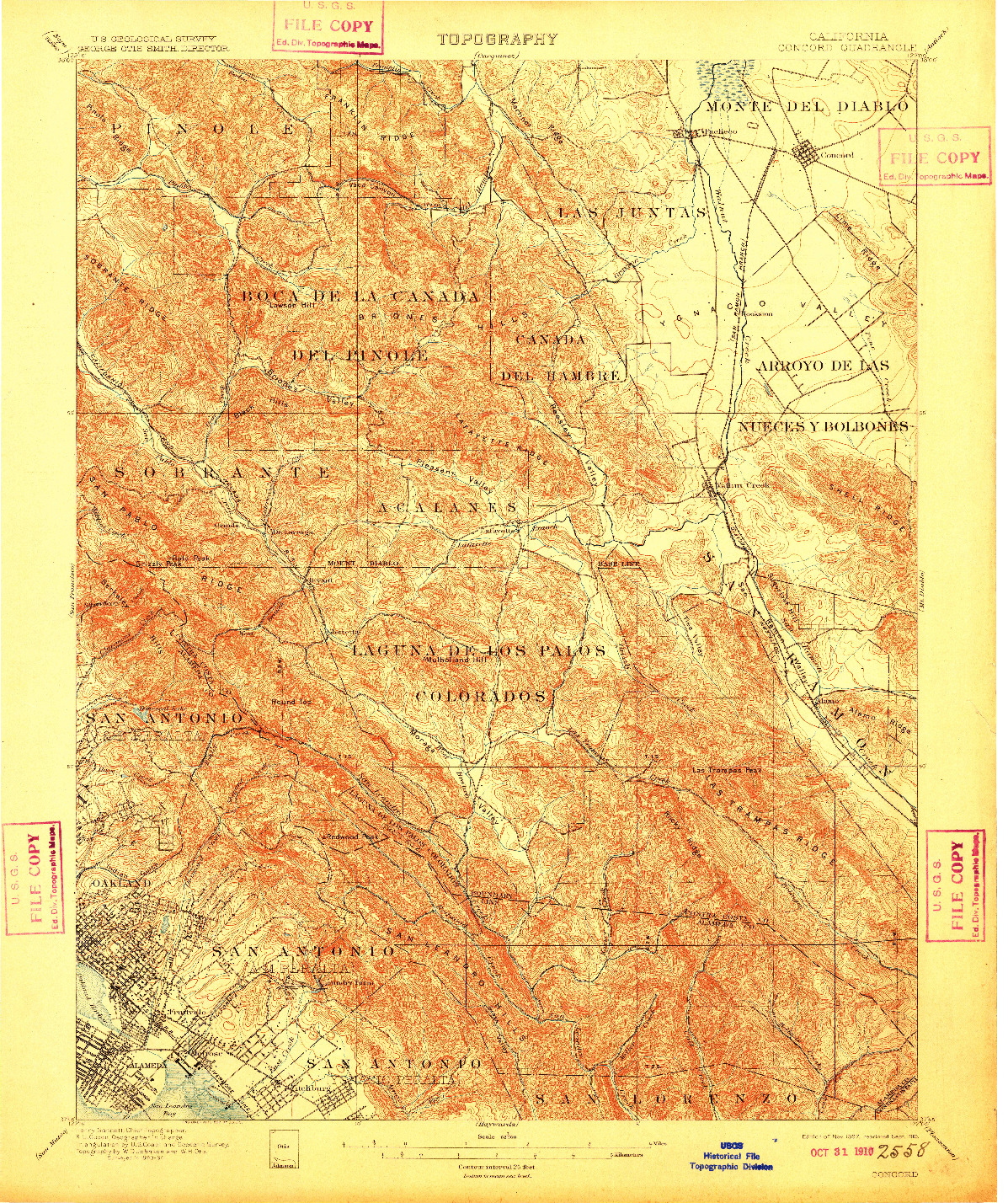 USGS 1:62500-SCALE QUADRANGLE FOR CONCORD, CA 1897