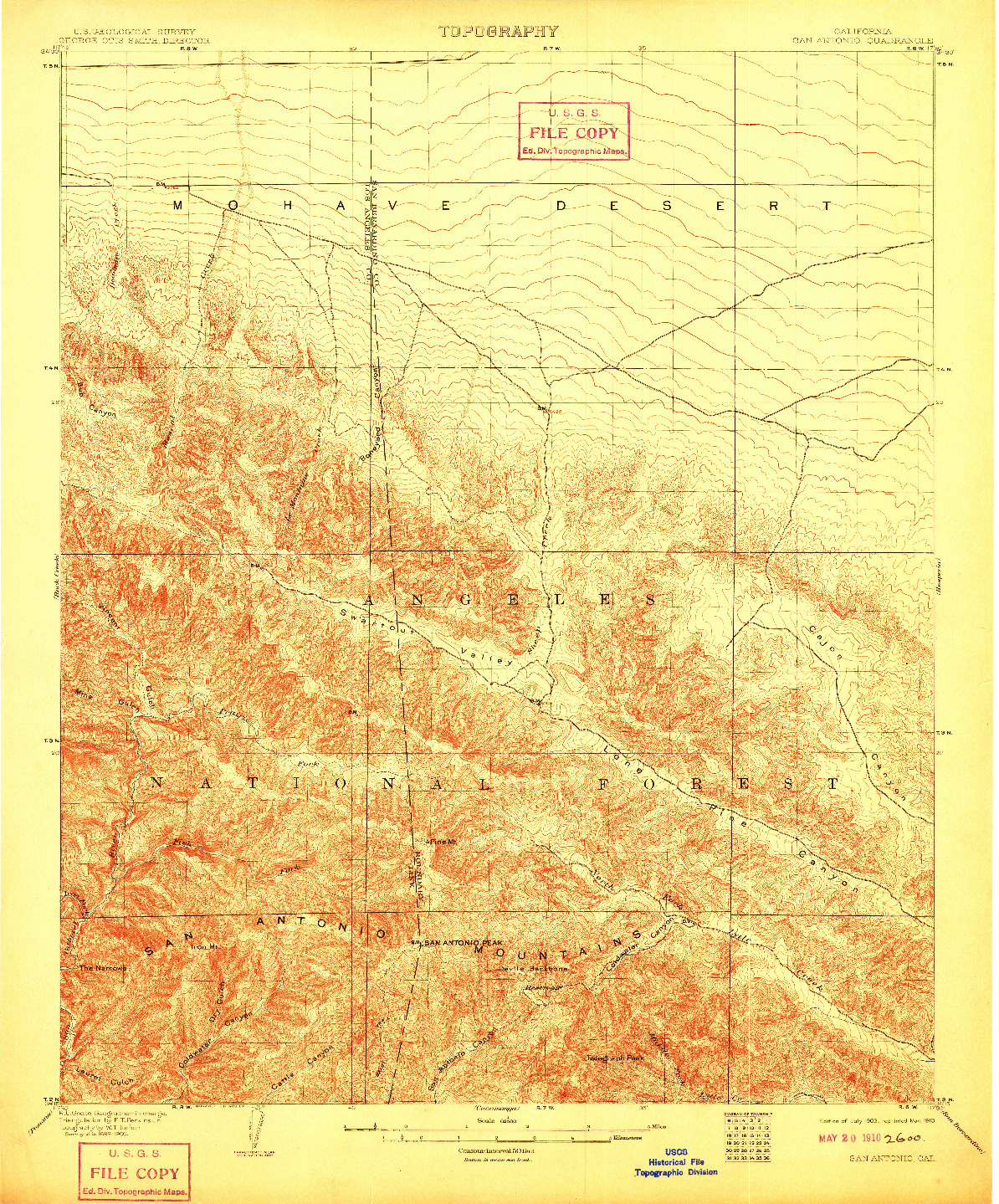 USGS 1:62500-SCALE QUADRANGLE FOR SAN ANTONIO, CA 1903