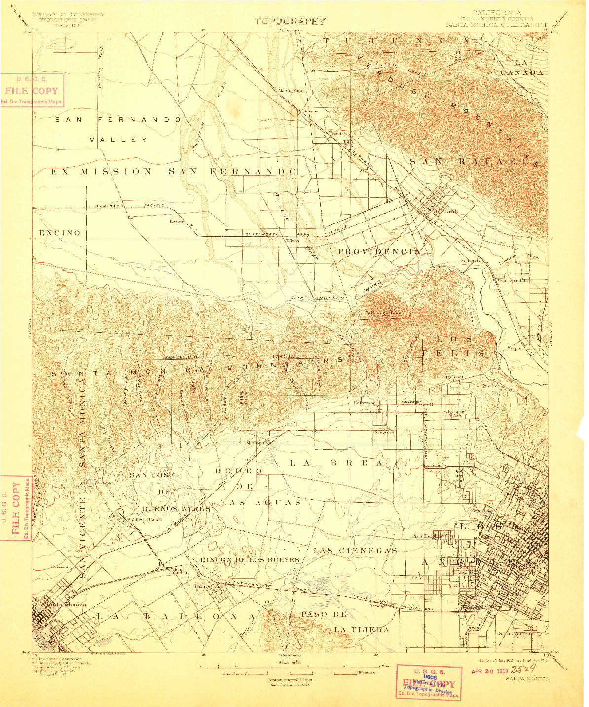 USGS 1:62500-SCALE QUADRANGLE FOR SANTA MONICA, CA 1902