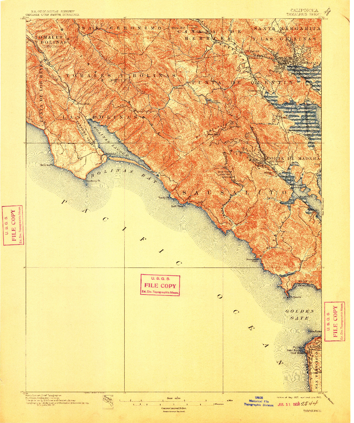 USGS 1:62500-SCALE QUADRANGLE FOR TAMALPAIS, CA 1897