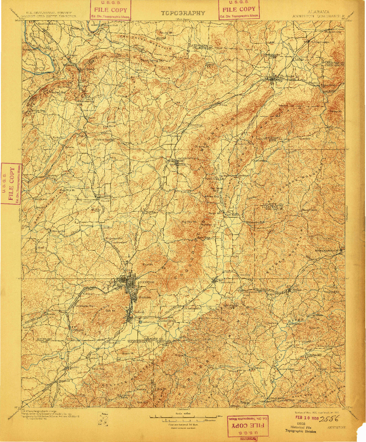 USGS 1:125000-SCALE QUADRANGLE FOR ANNISTON, AL 1900