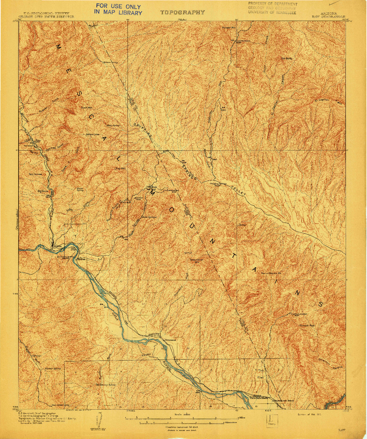 USGS 1:62500-SCALE QUADRANGLE FOR RAY, AZ 1910