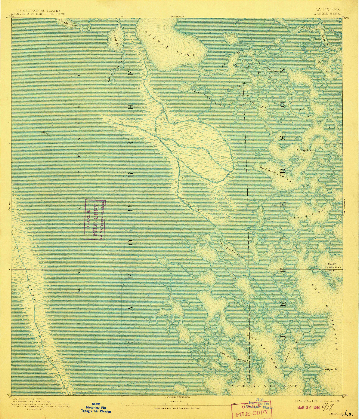 USGS 1:62500-SCALE QUADRANGLE FOR CREOLE, LA 1892