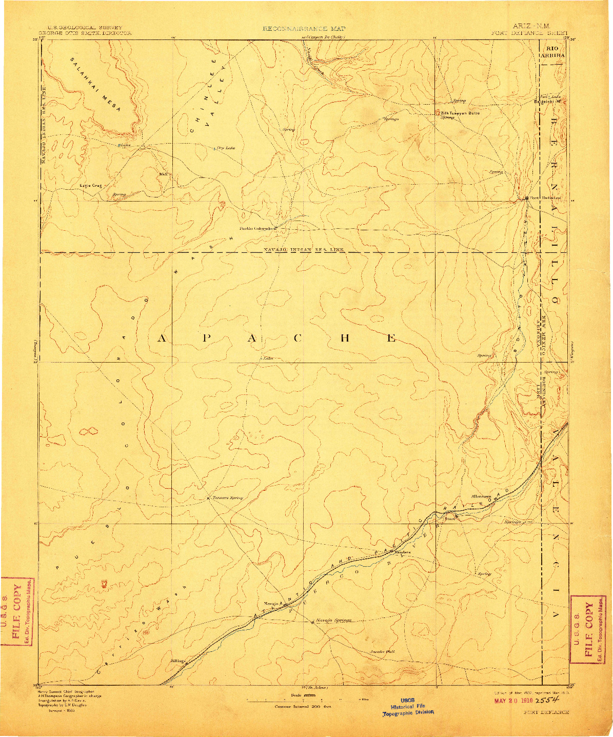 USGS 1:250000-SCALE QUADRANGLE FOR FORT DEFIANCE, AZ 1892